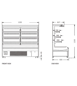 Supermarket Display Cabinet Chiller XC-ZL-12/1250