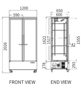 Double Glass Door Display Fridge LC-1200FXC 