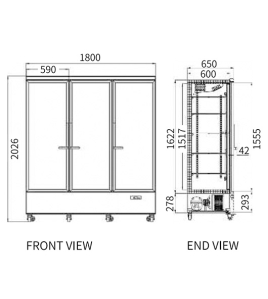  Triple Glass Door Display Fridge LC-1800FX