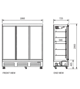 Triple Glass Door Display Freezer LD-1860FX