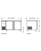 Stainless Double Door Workbench Freezer PLD-15N2F (700MM)