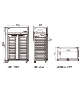 Stainless Steel Double Door Tray Freezer CFD-40D2F-K