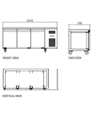 Stainless Steel Triple Door Workbench Fridge GNR1820T3