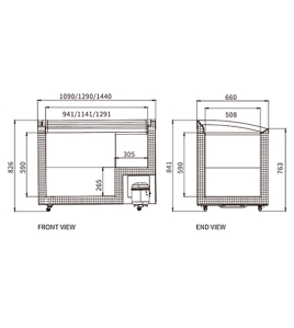 Two Sliding Glass Lids Dual Temperature Chest Freezer SD/SC-328Y