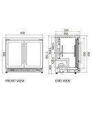 Under Bench Stainless Steel Double Door Bar Cooler BT-900FS/F