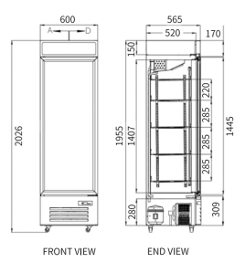 Single Glass Door Display Fridge LC-338W