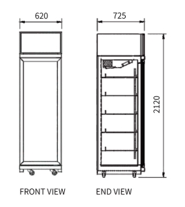 Single Glass Door Display Fridge LC-620FX