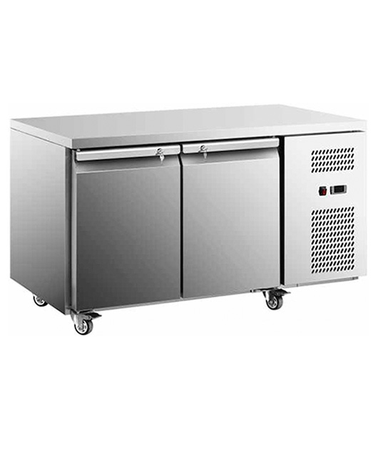 Stainless Steel Double Door Workbench Freezer GNR1360T2