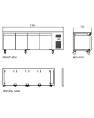 Stainless Steel Four Door Workbench Fridge GNR2280T4