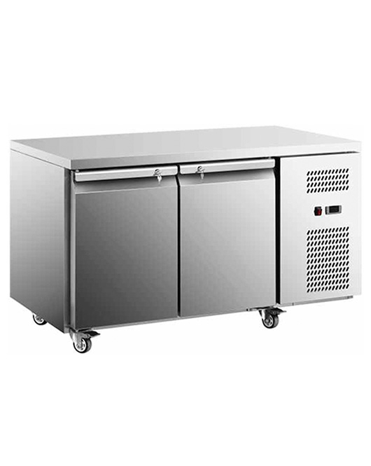 Stainless Steel Double Door Workbench Freezer GNR1360T2