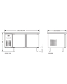 Stainless Steel Double Glass Door Workbench Fridge PLR-12B2 (600MM)