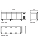 Stainless Steel Four Door Workbench Fridge GNR2280T4 Stainless Steel Four Door Workbench Fridge GNR2280T4