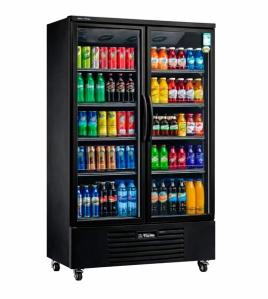 Double Glass Door Display Fridge LC-1000FX（Black）