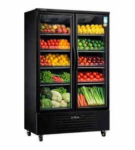 Double Glass Door Display Fridge LC-1200FX（Black）